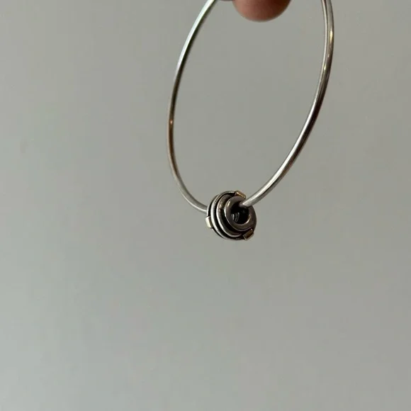 Pandora Two Tone 14K Gold Silver Twisted Rope Charm - Picture 14 of 15